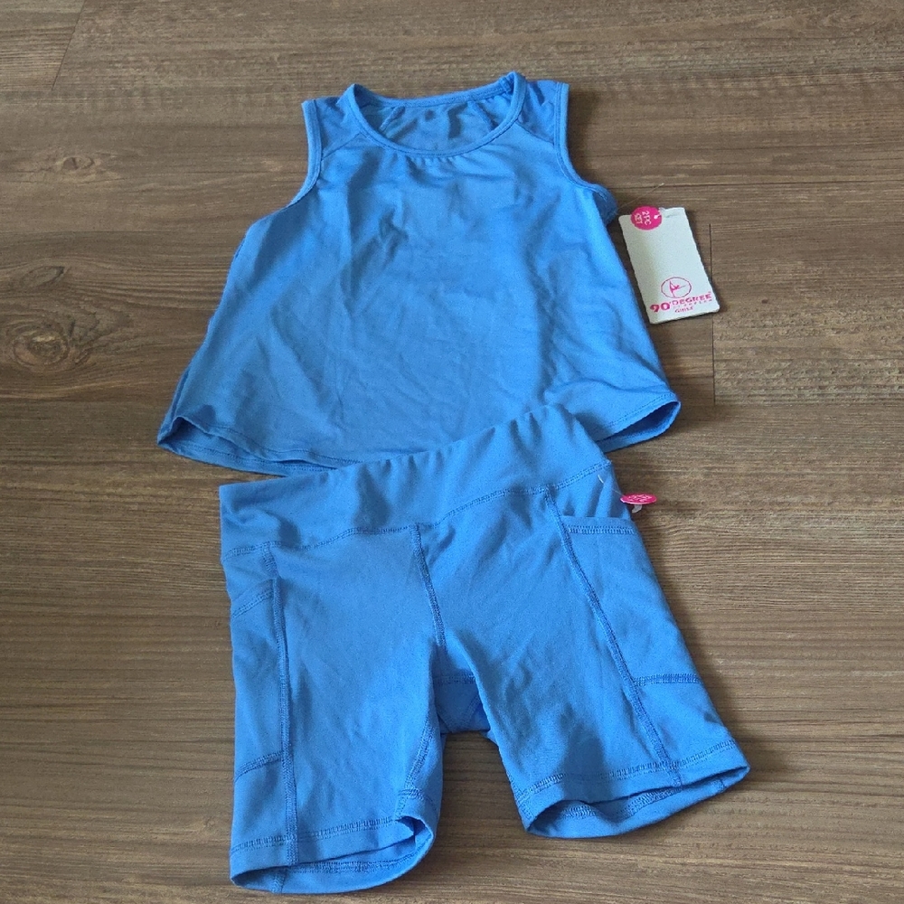 90 Degree By Reflex Sky Blue Tank and Shorts Set